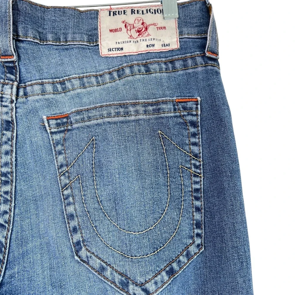 True‎ Religion Mens Rocco Relaxed Skinny Jeans 34x32 Blue Distressed Stretch